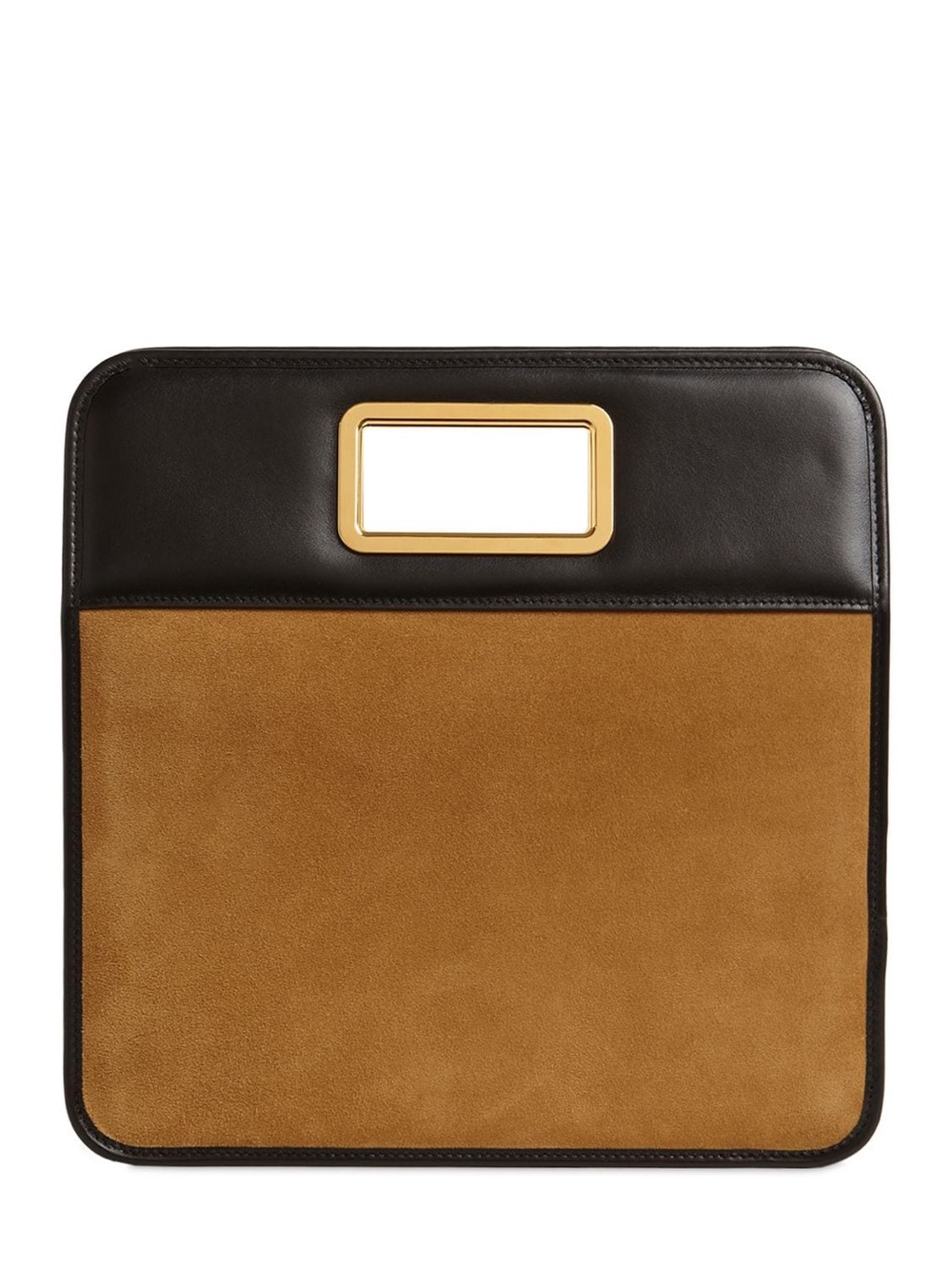Jil Sander Suede & Leather Handheld in Camel and Black